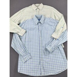 Coast Pawleys Island Huntington Shirt Lot Mens L Plaid Button Up Coastal Casual